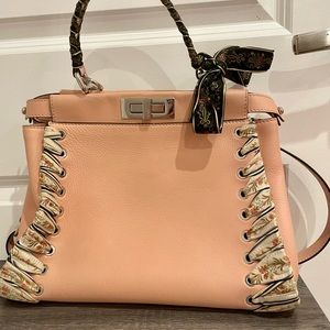 Fendi Peekaboo Whipstitch Medium Bag in Light Pink Resort 2017